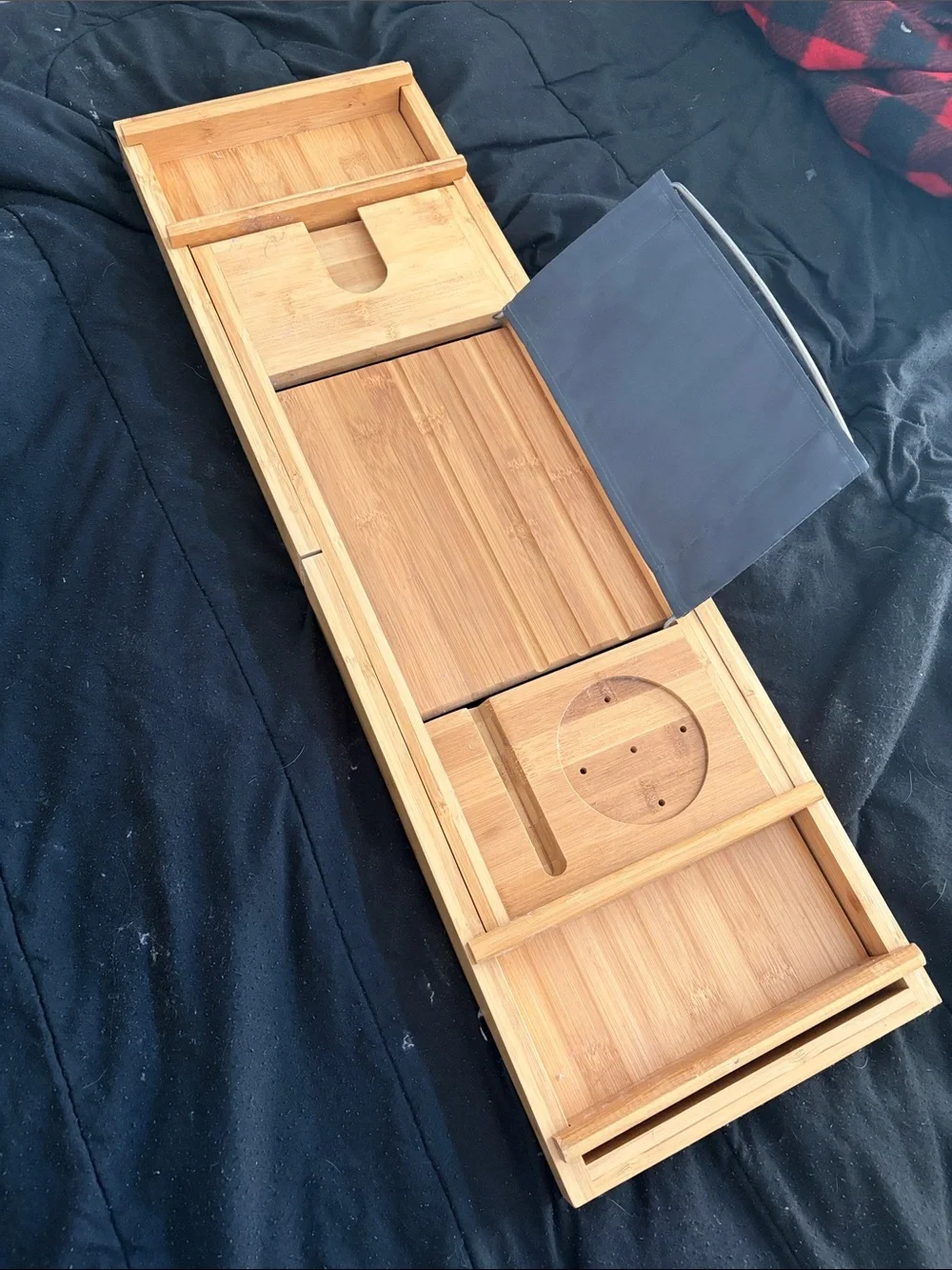 Bamboo Bathtub Caddy with Book/Tablet Rest